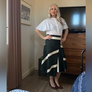 Anthropologie Eva Franco Sporty Flounced Midi Skirt